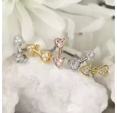 Серьга-гвоздик (нострил) для пирсинга крыла носа PiercedFish NOL-626 с фианитами