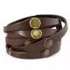 Кожаный браслет мужской Scappa A-109 коричневый