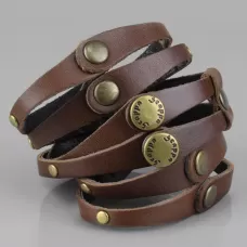 Кожаный браслет мужской Scappa A-109 коричневый