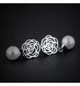 Серьги-гвоздики Everiot SE-XP-1332-ST серебристые с подвеской