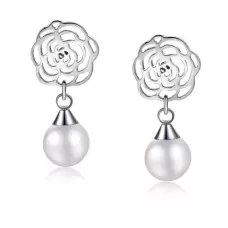 Серьги-гвоздики Everiot SE-XP-1332-ST серебристые с подвеской