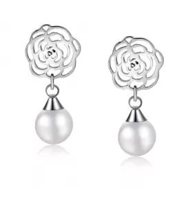 Серьги-гвоздики Everiot SE-XP-1332-ST серебристые с подвеской