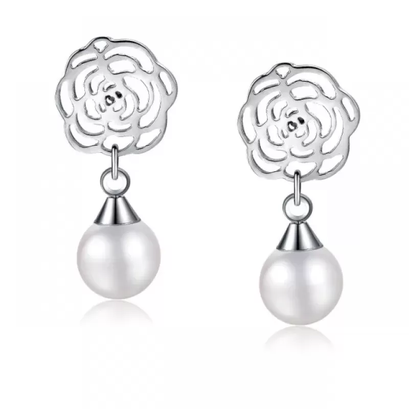 Серьги-гвоздики Everiot SE-XP-1332-ST серебристые с подвеской