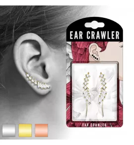 Серьги вдоль мочки TATIC EL-17 с фианитами