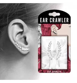 Серьги вдоль мочки TATIC EL-17 с фианитами