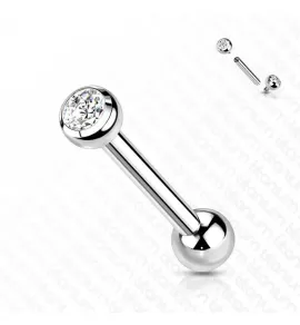 Штанга из титана с фианитом Pirslab TIB04 для пирсинга хряща уха, хеликса, брови