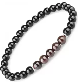 Браслет на резинке из оникса и граната Everiot Select LNS-8028