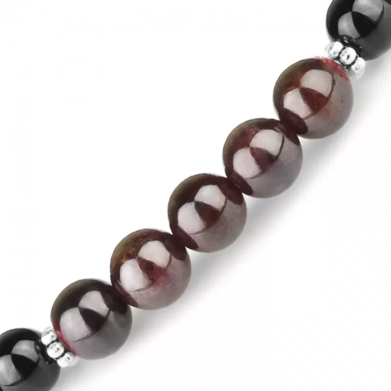 Браслет на резинке из оникса и граната Everiot Select LNS-8028