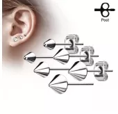 Стальные серьги гвоздики "Шипы" TATIC SE3445