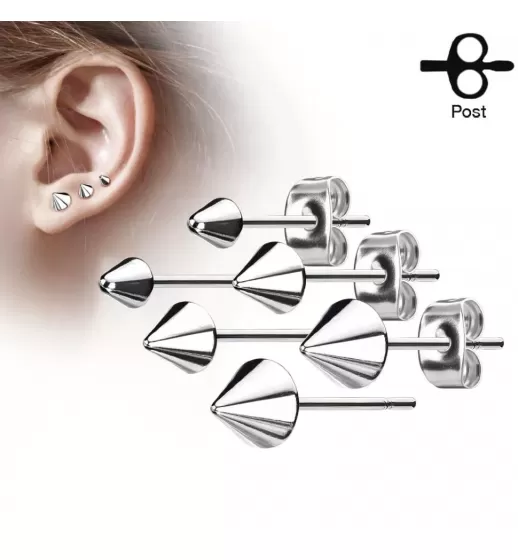 Стальные серьги гвоздики "Шипы" TATIC SE3445
