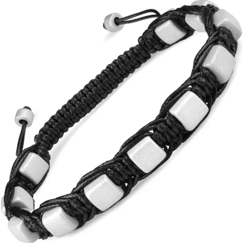 Плетеный браслет Шамбала из керамических бусин Everiot Select --LNS-2100