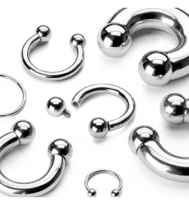 Циркуляр-подкова из стали с внутренней резьбой PiercedFish HSI для септума, уха, серьга хард для тоннелей, для брови, губ, пупка, сосков, пирсинга смайл