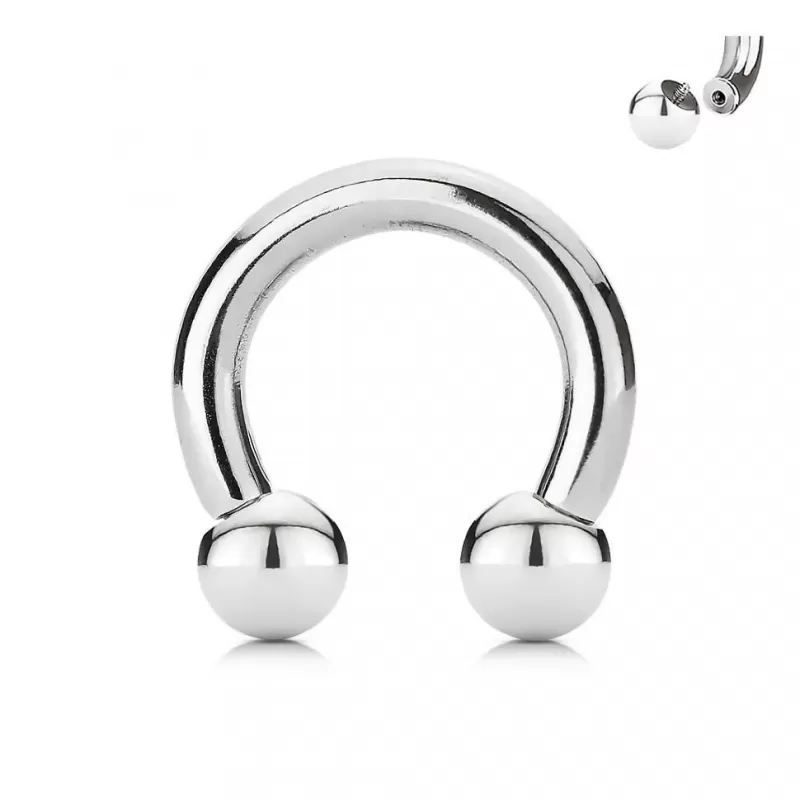 Циркуляр-подкова из стали с внутренней резьбой PiercedFish HSI для септума, уха, серьга хард для тоннелей, для брови, губ, пупка, сосков, пирсинга смайл