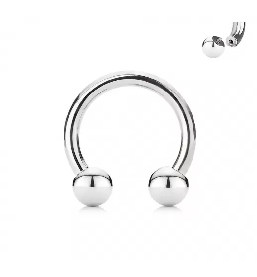 Циркуляр-подкова из стали с внутренней резьбой PiercedFish HSI для септума, уха, серьга хард для тоннелей, для брови, губ, пупка, сосков, пирсинга смайл