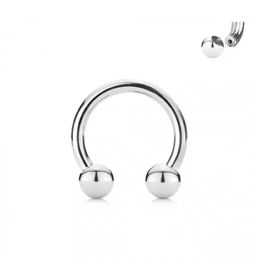 Циркуляр-подкова из стали с внутренней резьбой PiercedFish HSI для септума, уха, серьга хард для тоннелей, для брови, губ, пупка, сосков, пирсинга смайл
