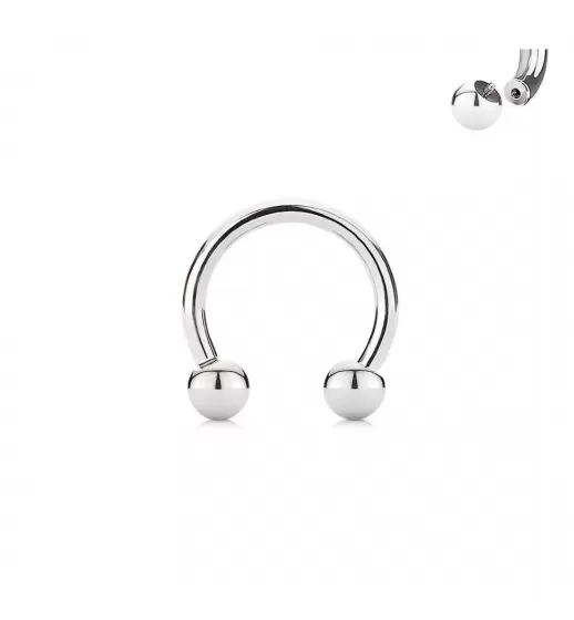 Циркуляр-подкова из стали с внутренней резьбой PiercedFish HSI для септума, уха, серьга хард для тоннелей, для брови, губ, пупка, сосков, пирсинга смайл
