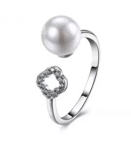 Незамкнутое кольцо Everiot RA-XP-14214 с искусственным жемчугом, регулируемое
