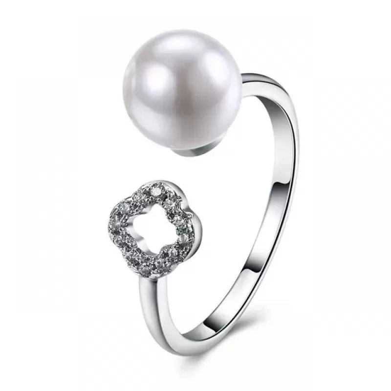 Незамкнутое кольцо Everiot RA-XP-14214 с искусственным жемчугом, регулируемое