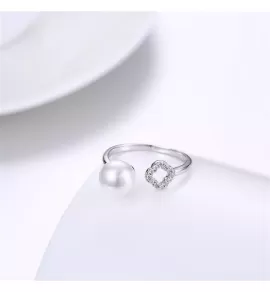 Незамкнутое кольцо Everiot RA-XP-14214 с искусственным жемчугом, регулируемое