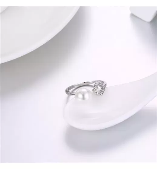 Незамкнутое кольцо Everiot RA-XP-14214 с искусственным жемчугом, регулируемое
