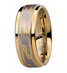 Кольцо из карбида вольфрама CARRAJI RTU-077 с орнаментом