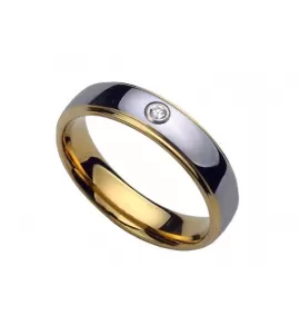 Классическое обручальное кольцо INFY TU-046R из карбида вольфрама с фианитом