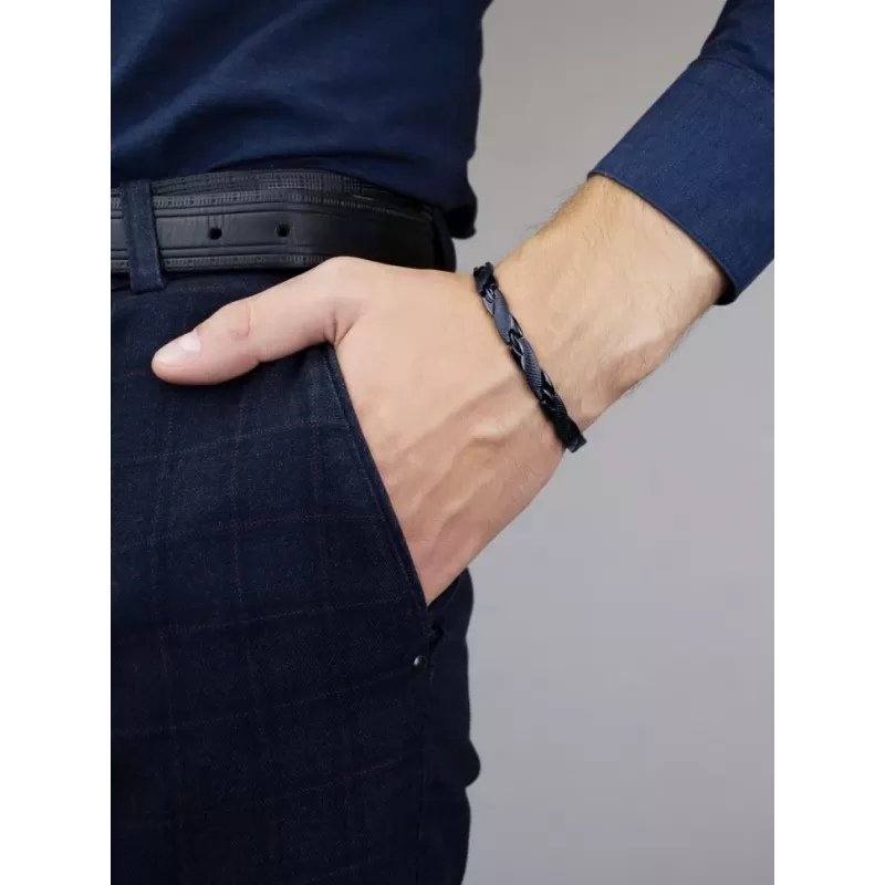 Магнитный браслет мужской черный Magnetana KBM-49244