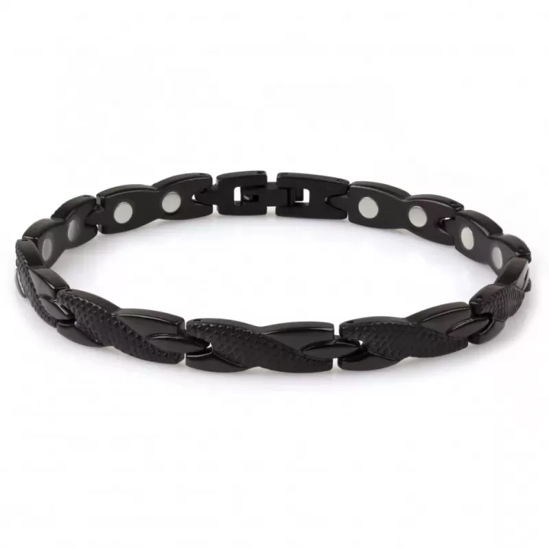 Магнитный браслет мужской черный Magnetana KBM-49244