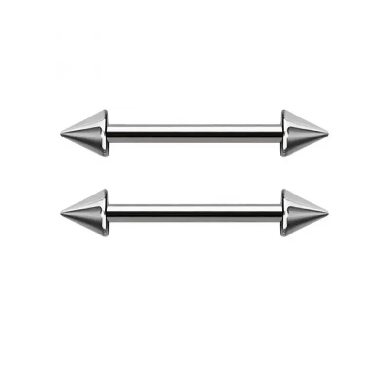 Набор 2 штанги с шипами из стали для пирсинга хряща уха (хеликс, индастриал), брови, сосков PiercedFish 2xBS02