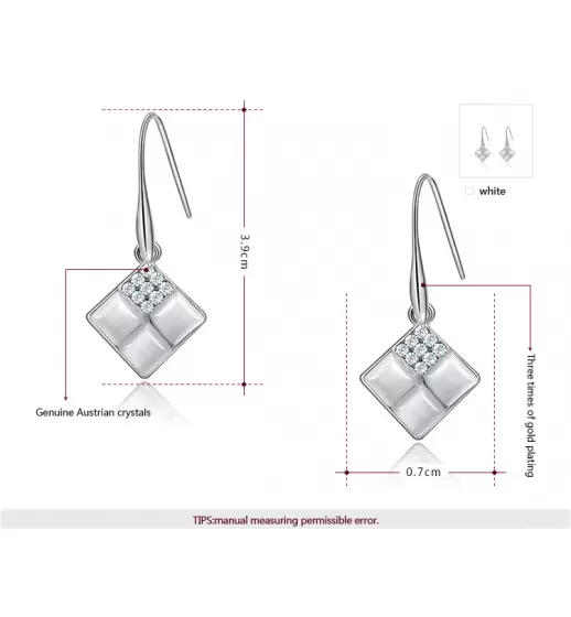 Серьги ROZI RR-06390A в форме ромбов