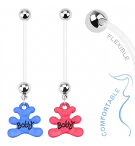 Серьга банан для пирсинга пупка PiercedFish NPG15231 для беременных