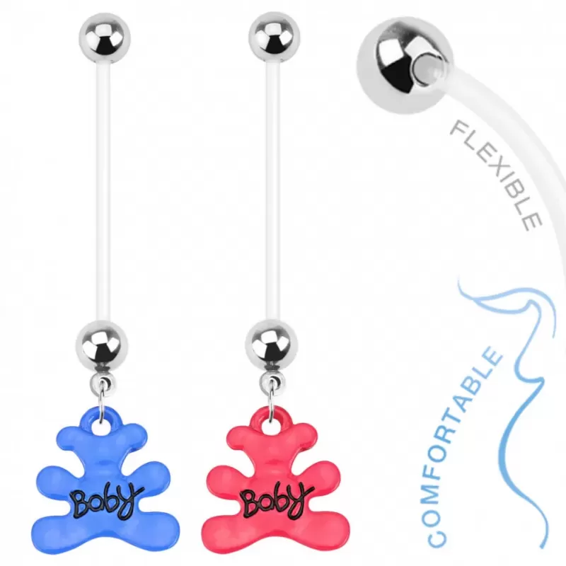 Серьга банан для пирсинга пупка PiercedFish NPG15231 для беременных