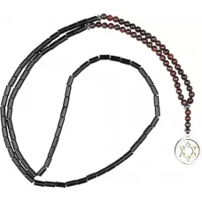 Мужской розарий Everiot Select LNS-3098 из камня бычий глаз с подвеской "Звезда Давида"