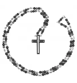 Розарий Everiot Select LNS-2264 из вулканической лавы и гематита с крестом
