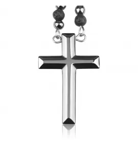 Розарий Everiot Select LNS-2264 из вулканической лавы и гематита с крестом