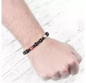 Браслет на резинке Everiot Select LNS-0208 из натурального агата и сардоникса