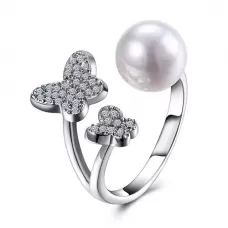 Незамкнутое кольцо Everiot RA-XP-14209 с искусственным жемчугом, регулируемое