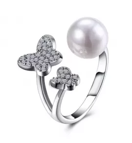 Незамкнутое кольцо Everiot RA-XP-14209 с искусственным жемчугом, регулируемое