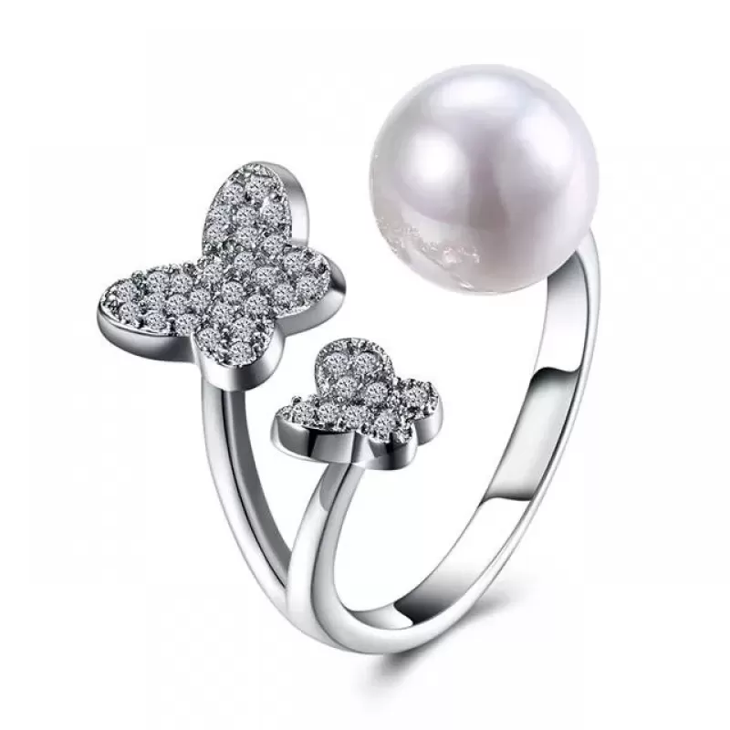 Незамкнутое кольцо Everiot RA-XP-14209 с искусственным жемчугом, регулируемое