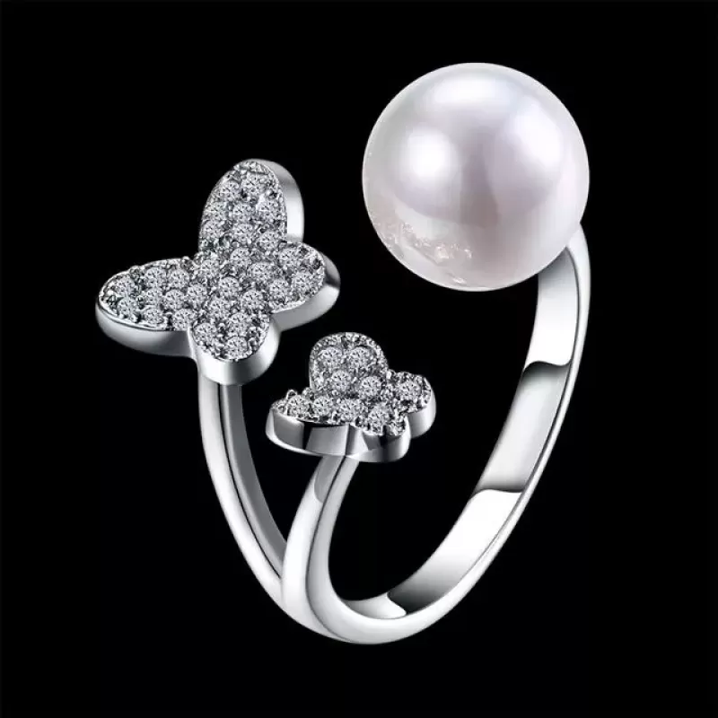 Незамкнутое кольцо Everiot RA-XP-14209 с искусственным жемчугом, регулируемое