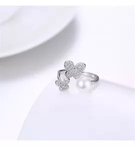 Незамкнутое кольцо Everiot RA-XP-14209 с искусственным жемчугом, регулируемое