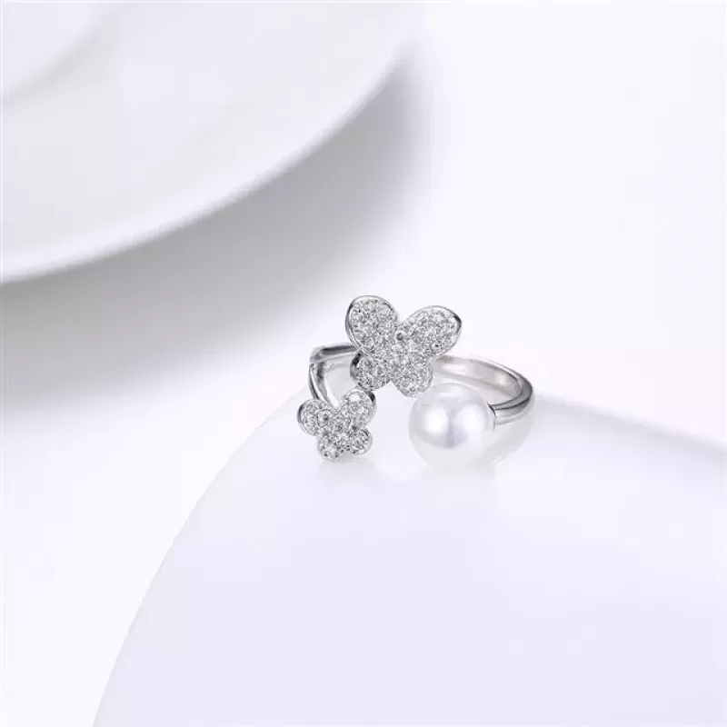 Незамкнутое кольцо Everiot RA-XP-14209 с искусственным жемчугом, регулируемое