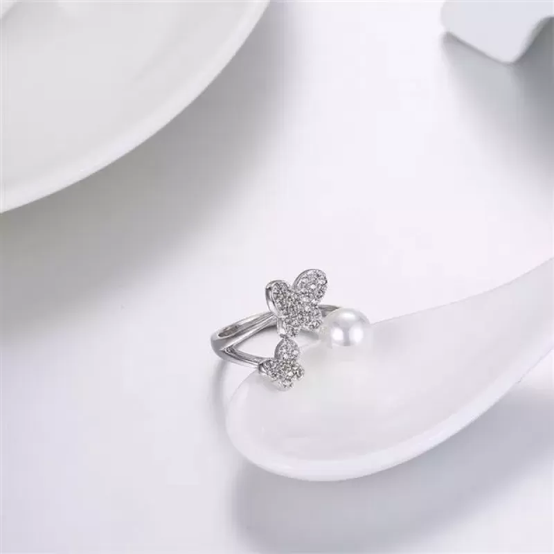 Незамкнутое кольцо Everiot RA-XP-14209 с искусственным жемчугом, регулируемое