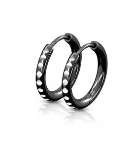 Черные серьги-кольца из стали TATIC SEH03K (разного диаметра)