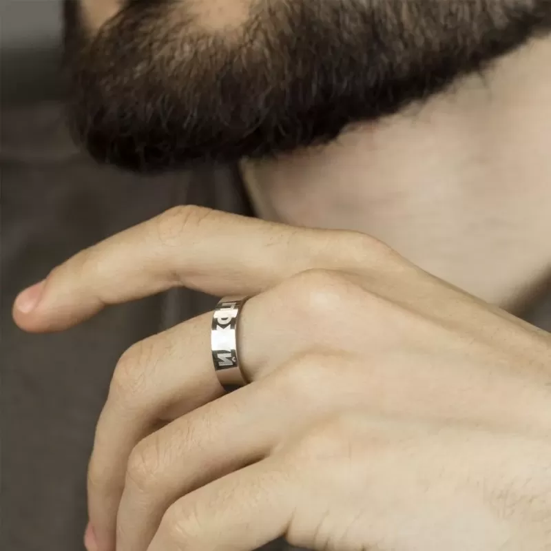 Кольцо из стали TATIC RSS-7534 с прикольной надписью