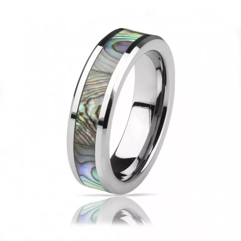 Кольцо из карбида вольфрама INFY RTG-0106-ST с вставкой из галиотиса