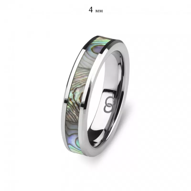 Кольцо из карбида вольфрама INFY RTG-0106-ST с вставкой из галиотиса