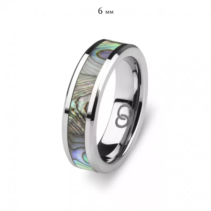 Кольцо из карбида вольфрама INFY RTG-0106-ST с вставкой из галиотиса