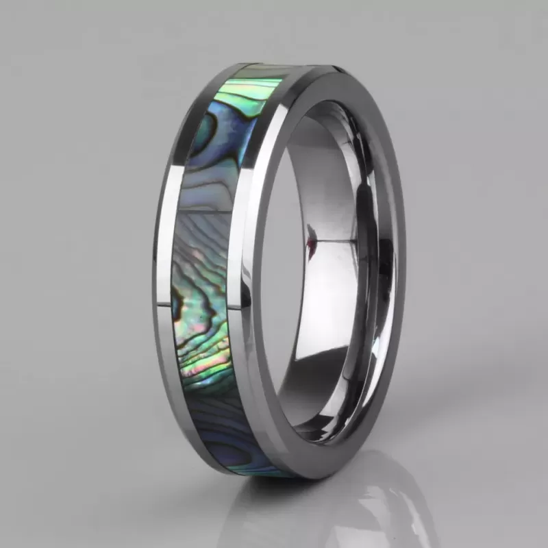 Кольцо из карбида вольфрама INFY RTG-0106-ST с вставкой из галиотиса