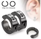 Стальные серьги клипсы TATIC SFE-01013 со звездами